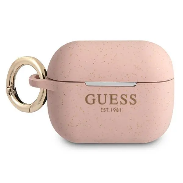 Etui na słuchawki Guess Silicone Glitter GUAPSGGEP do AirPods Pro Różowy