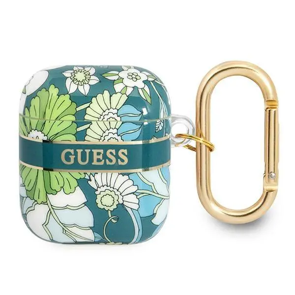 Etui na słuchawki Guess Flower Strap Collection do AirPods Niebieski