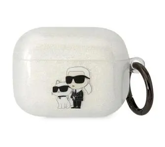 Etui na słuchawki Karl Lagerfeld Glitter Karl&Choupette do AirPods Pro Przezroczysty