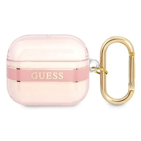 Etui na słuchawki Guess Strap Collection do AirPods 3 Różowy