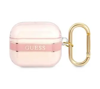 Etui na słuchawki Guess Strap Collection do AirPods 3 Różowy