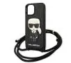 Etui Karl Lagerfeld Leather Monogram Patch and Cord Iconik KLHCP13SCMNIPK do iPhone 13 mini