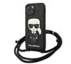 Etui Karl Lagerfeld Leather Monogram Patch and Cord Iconik KLHCP13SCMNIPK do iPhone 13 mini