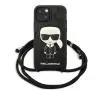 Etui Karl Lagerfeld Leather Monogram Patch and Cord Iconik KLHCP13SCMNIPK do iPhone 13 mini