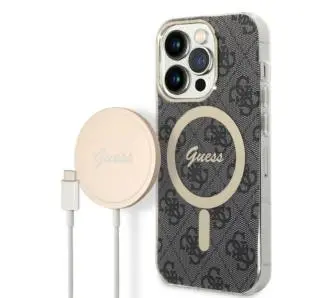 Zestaw Guess GUBPP14XH4EACSK  ładowarka indukcyjna + etui 4G Print MagSafe do iPhone 14 Pro Max