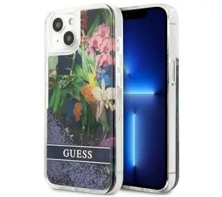 Guess Flower Liquid Glitter GUHCP13SLFLSB do iPhone 13 mini