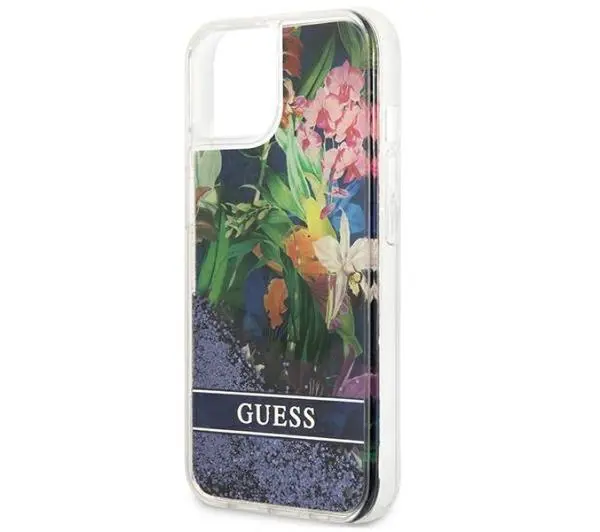 Guess Flower Liquid Glitter GUHCP13SLFLSB do iPhone 13 mini