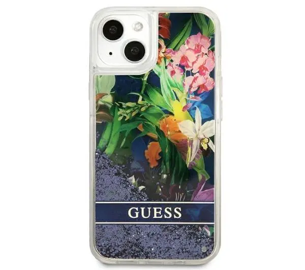 Guess Flower Liquid Glitter GUHCP13SLFLSB do iPhone 13 mini