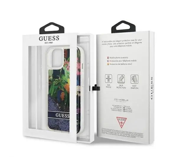 Guess Flower Liquid Glitter GUHCP13SLFLSB do iPhone 13 mini