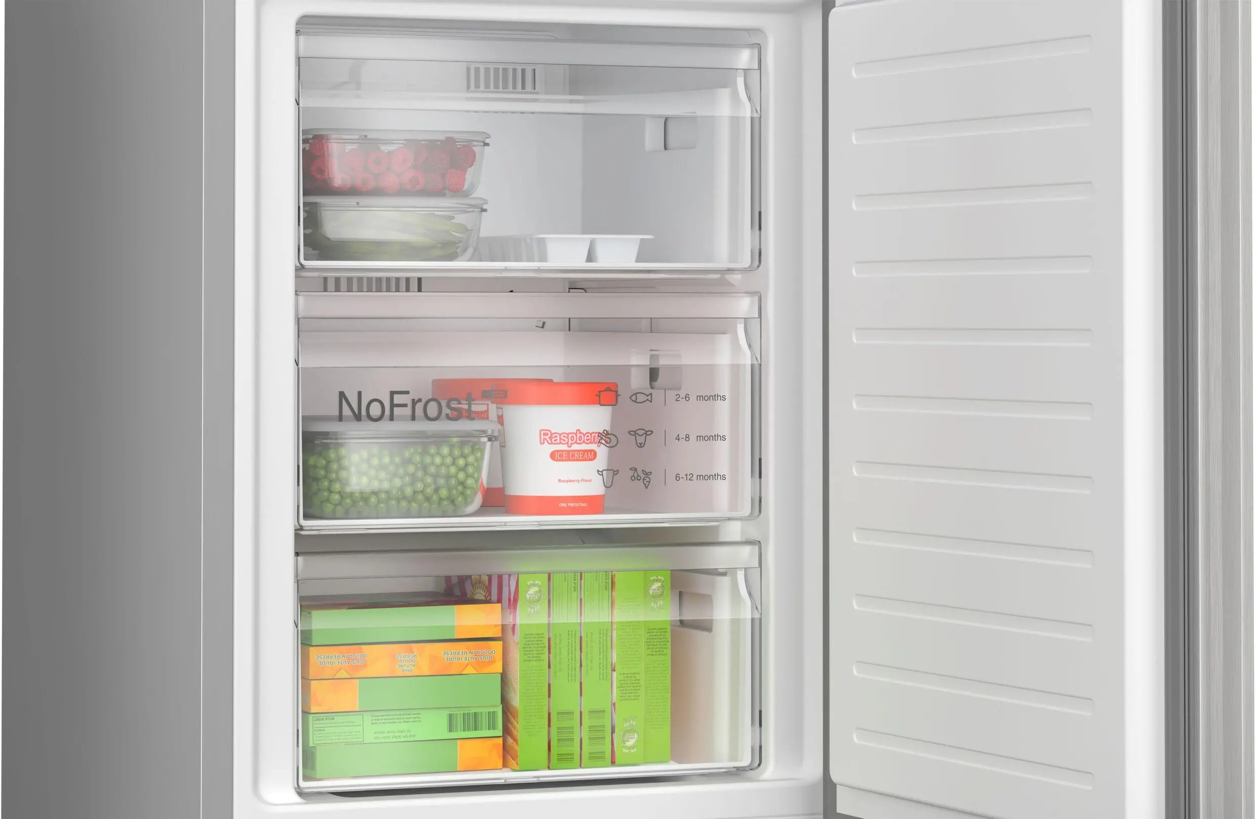 Lodówka Bosch Serie 4 KGN392LCF Pełny No Frost 203cm Szuflada z kontrolą wilgotności Stalowy