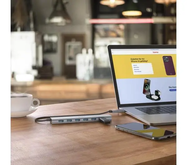Hama 7 w 1 USB 3.2 Gen 1, USB-C Szary