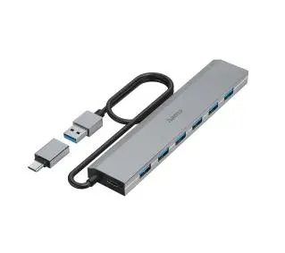 Hama 7 w 1 USB 3.2 Gen 1, USB-C Szary