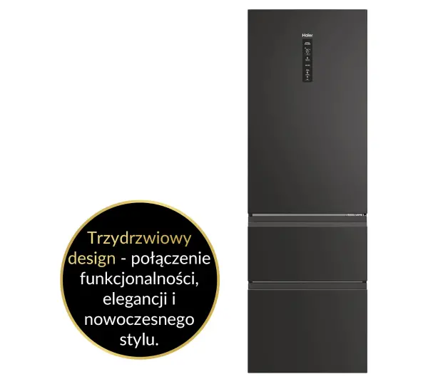 Haier Seria 5 HTW5618DNPT Pełny No Frost 185cm Szuflada z kontrolą wilgotności Zdalne sterowanie Czarny - Kup na Raty - RRSO 0%