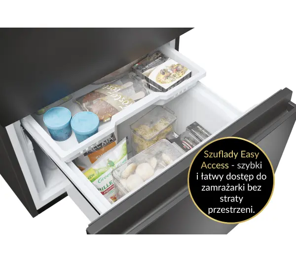 Haier Seria 5 HTW5618DNPT Pełny No Frost 185cm Szuflada z kontrolą wilgotności Zdalne sterowanie Czarny - Kup na Raty - RRSO 0%