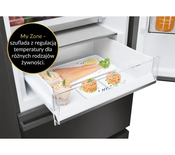 Haier Seria 5 HTW5618DNPT Pełny No Frost 185cm Szuflada z kontrolą wilgotności Zdalne sterowanie Czarny - Kup na Raty - RRSO 0%