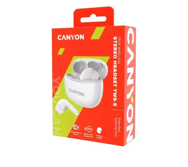 Canyon TWS-5 Dokanałowe Bluetooth 5.2 Biały