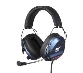 Słuchawki przewodowe z mikrofonem Konix Skyfighter One Nauszne Czarno-niebieski