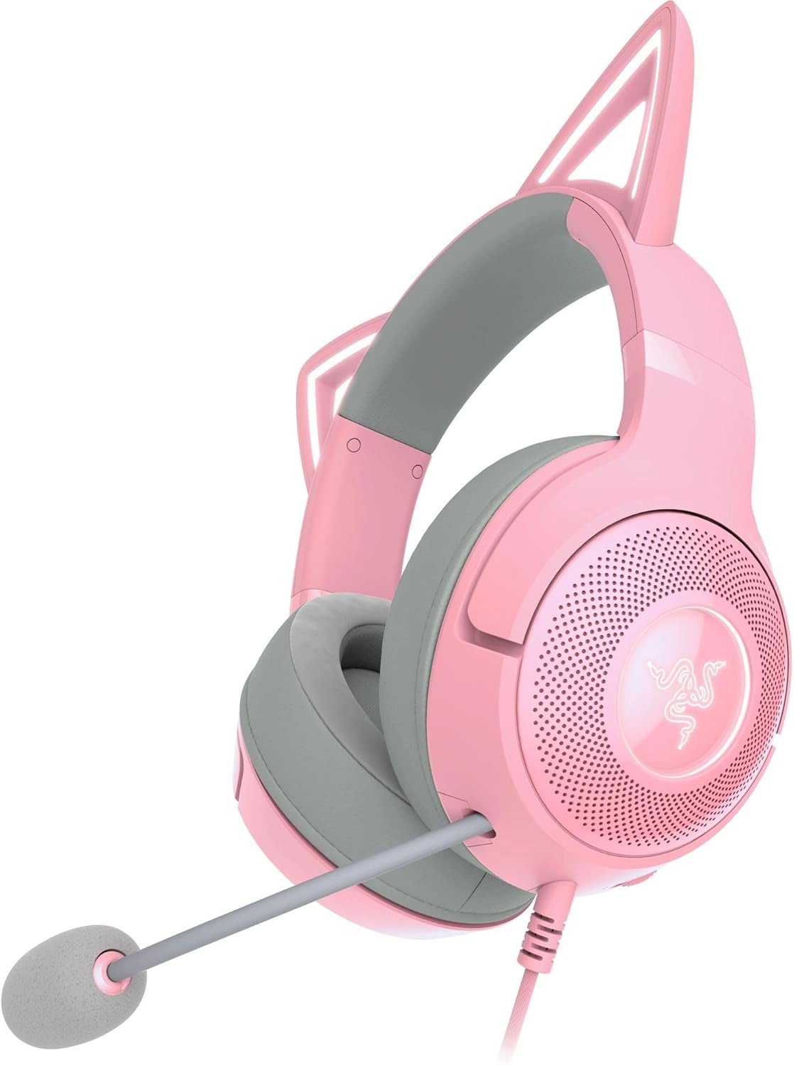 Słuchawki przewodowe z mikrofonem Razer Kraken Kitty V2 Quartz Nauszne Różowy