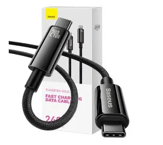 Kabel Baseus Tungsten Gold 240W USB-C do USB-C 2m Czarny