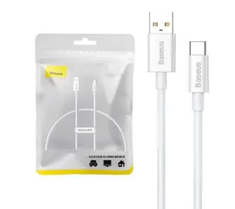 Kabel Baseus USB do USB-C Superior 100W 0,25m Biały