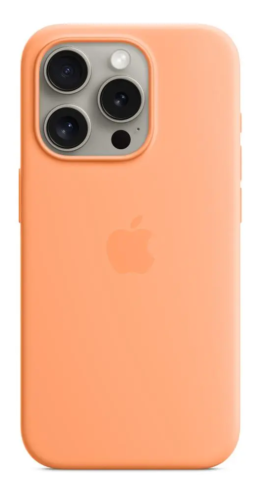Etui Apple silikonowe z MagSafe do iPhone 15 Pro Pomarańczowy sorbet