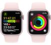 Smartwatch Apple Watch Series 9 GPS + Cellular koperta 41mm z aluminium Różowym pasek sportowy Jasnoróżowy S/M