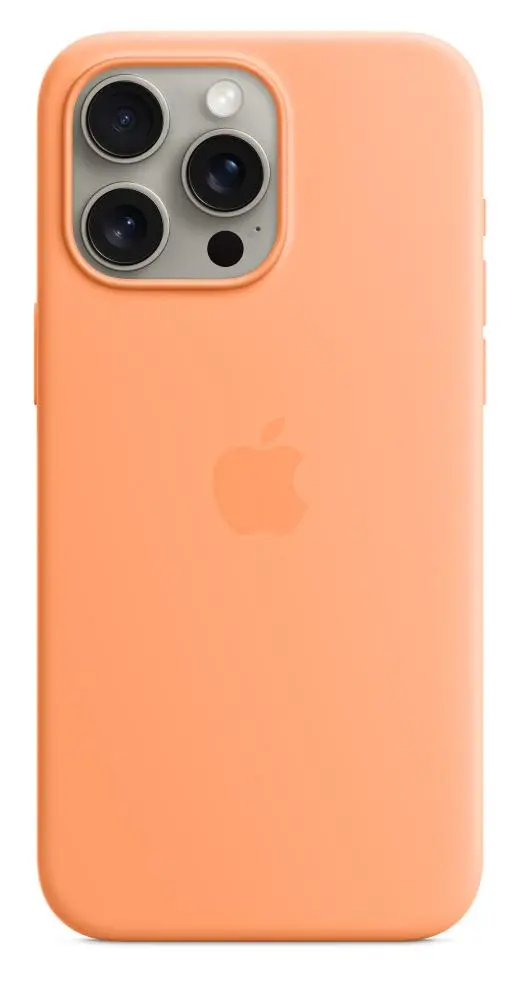 Etui Apple silikonowe z MagSafe do iPhone 15 Pro Max Pomarańczowy sorbet