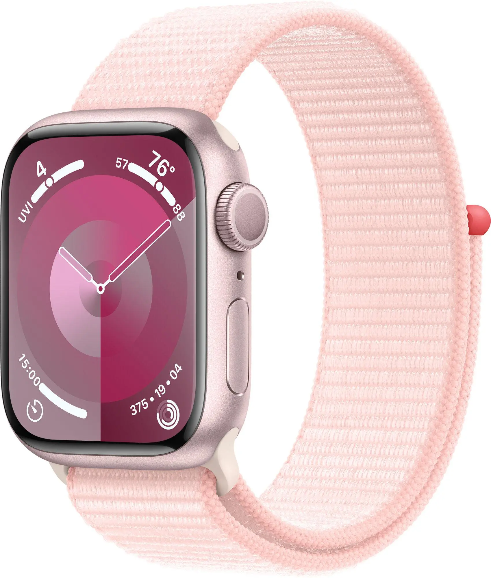 Apple Watch Series 9 GPS koperta 41mm z aluminium  Różowym opaska sportowa Jasnoróżowym