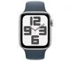 Apple Watch SE 2gen GPS  koperta 44mm z aluminium  Srebrny pasek sportowa Zimowy błękit M/L