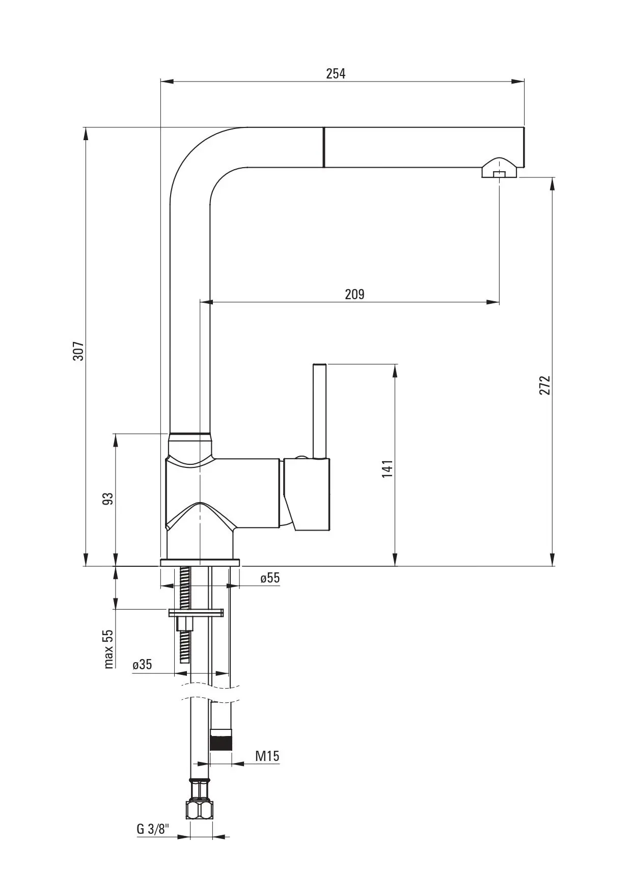фото Змішувач для кухонної мийки Deante Aster (BCA_A73M)