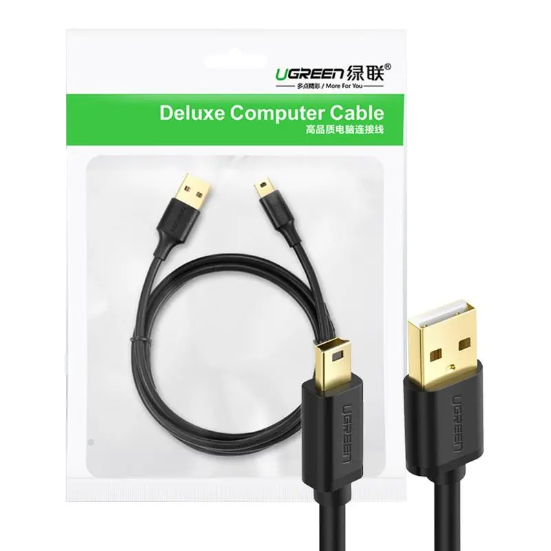 Kabel UGREEN USB 2,0 10355B miniUSB 1m Czarny