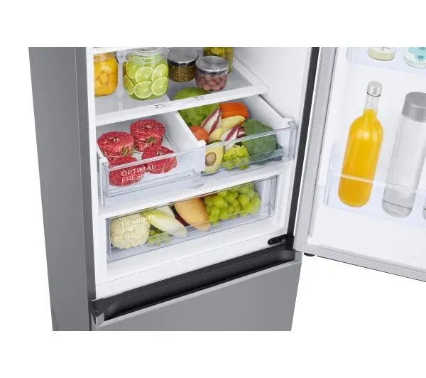 Samsung RB38C603CS9 Funkcje AI Pełny No Frost 203cm Szuflada z kontrolą wilgotności Zdalne sterowanie Stal Szczotkowana - Kup na Raty - RRSO 0%
