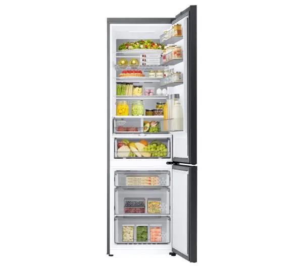 Samsung Bespoke RB38C7B5C22 Funkcje AI Pełny No Frost 203cm Szuflada z kontrolą wilgotności Zdalne sterowanie Czarne szkło - Kup na Raty - RRSO 0%