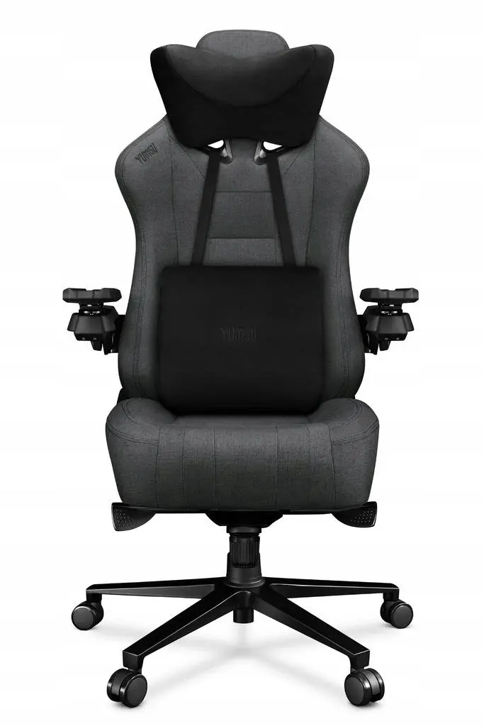 Fotel Yumisu 2049 Tkanina Biurowy do 150kg Tkanina Czarno-szary