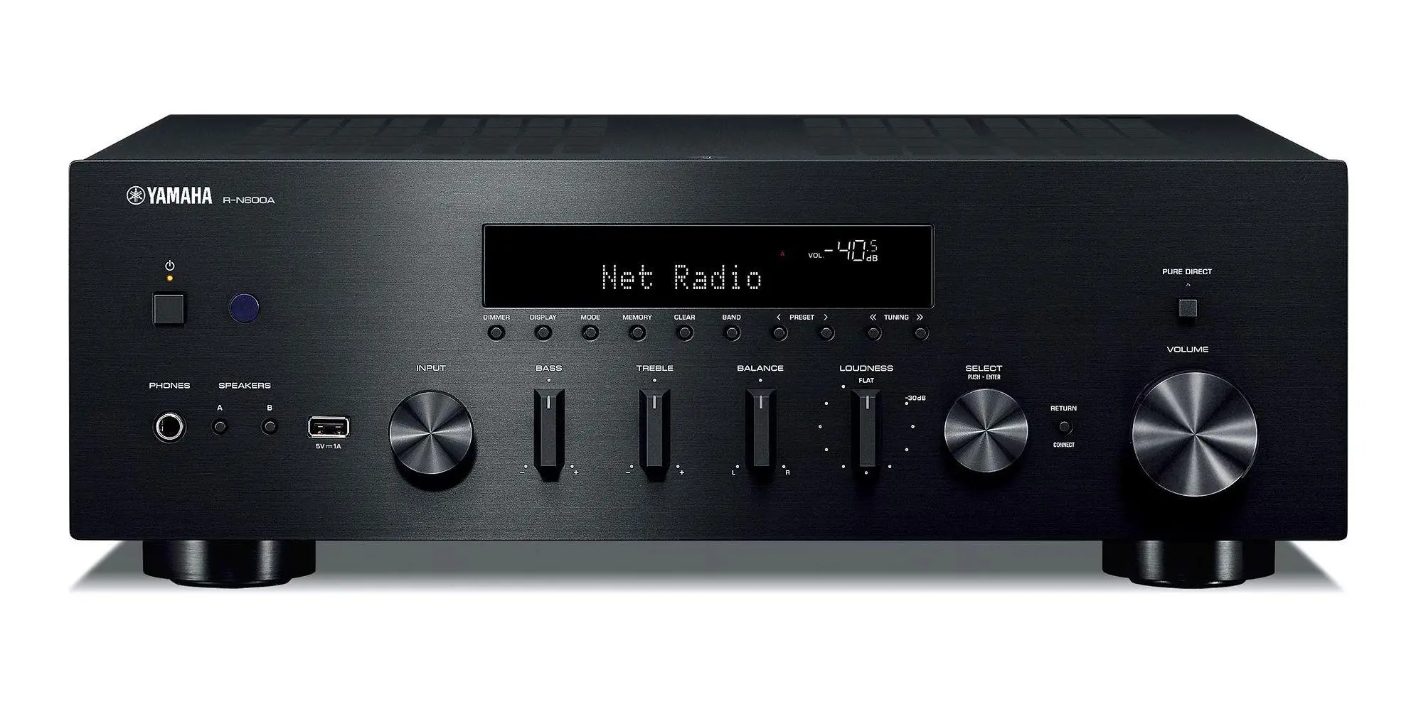 Amplituner Yamaha R-N600A 2.1-kanałowy Wi-Fi Bluetooth AirPlay Czarny