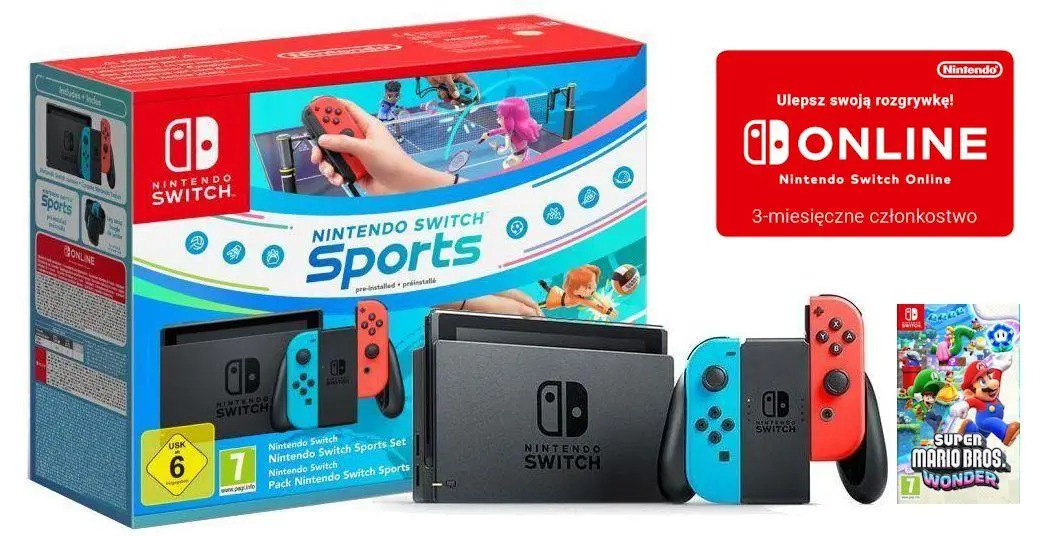 Nintendo Switch Joy-Con v2 Czerwono-niebieski + NS Online 90