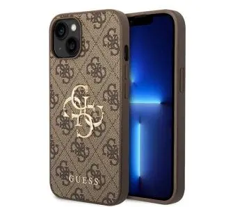 Etui Guess 4G Big Metal Logo GUHCP15S4GMGBR do iPhone 15 Brązowy