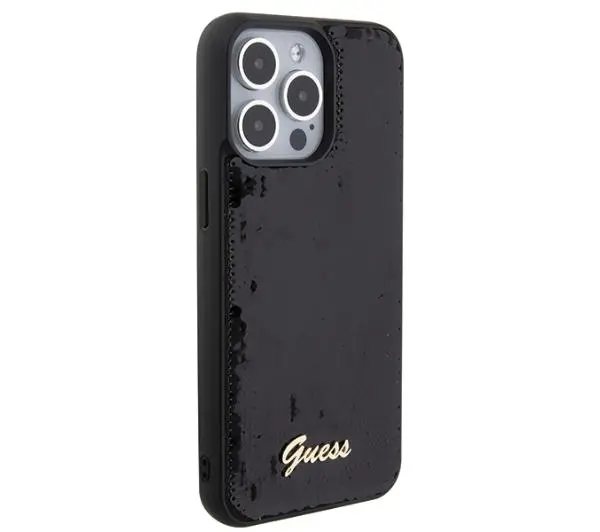 Guess Sequin Script Metal GUHCP15XPSFDGSK do iPhone 15 Pro Max Czarny