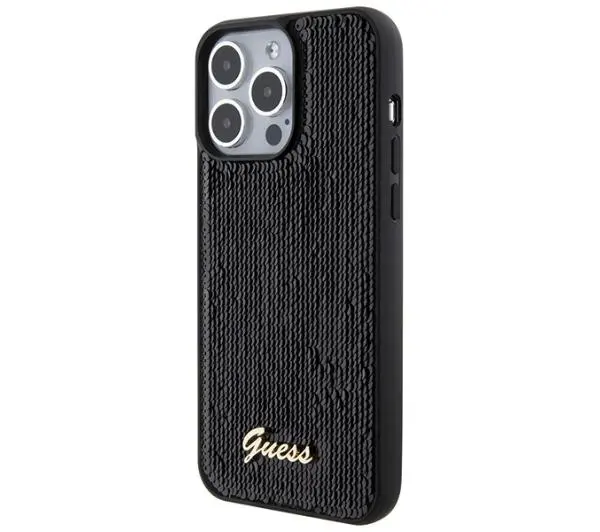 Guess Sequin Script Metal GUHCP15XPSFDGSK do iPhone 15 Pro Max Czarny