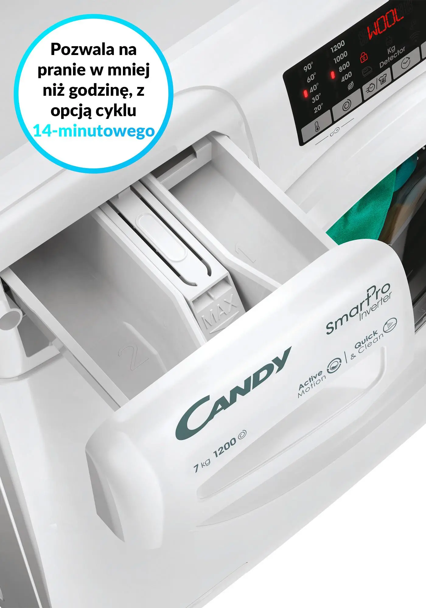 Pralka Candy Smart Pro CO4 274TWM6/1-S Slim 7kg 1200 obr/min Zdalne sterowanie