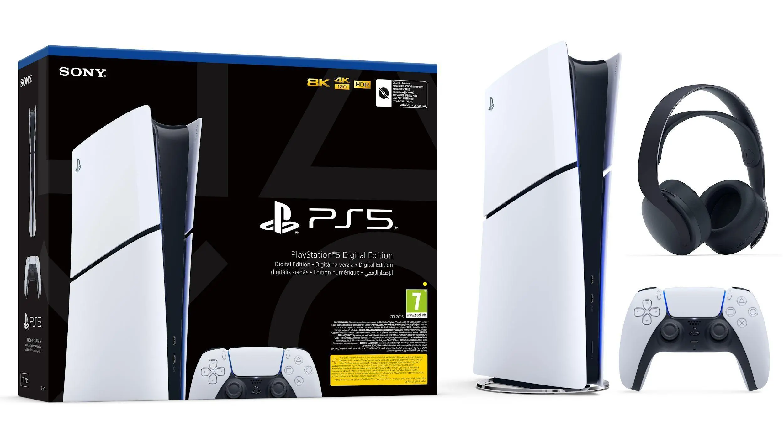 Konsola Sony PlayStation 5 Digital Slim D Chassis (PS5) 1TB + Słuchawki PULSE 3D Czarny