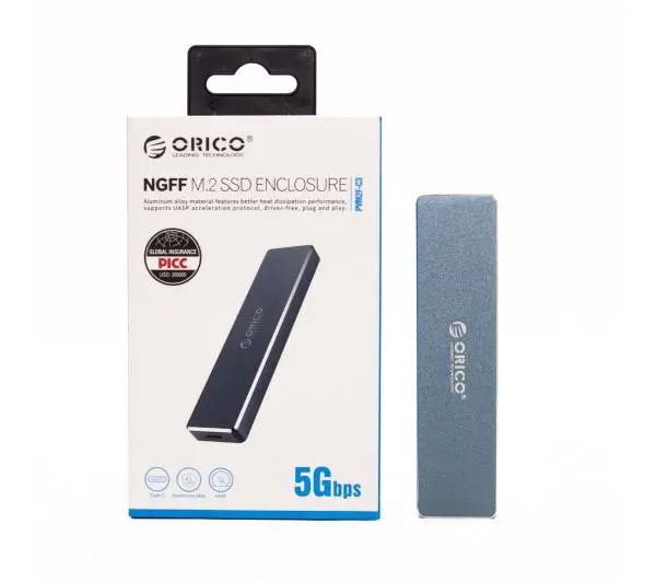 Orico PVM2F-C3-GY-BP M.2 SATA, USB-C 5Gbps Czarny
