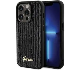 Guess Sequin Script Metal GUHCP13LPSFDGSK do iPhone 13 Pro/13 Czarny