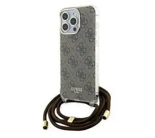 Guess Crossbody Cord 4G Print GUHCP15LHC4SEW do iPhone 15 Pro Brązowy