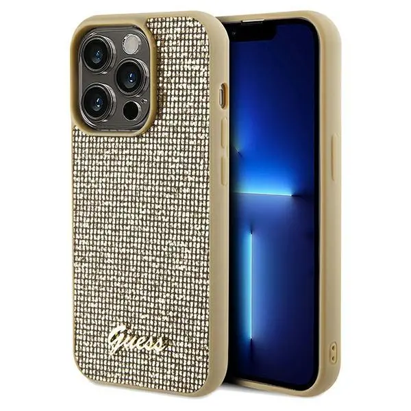Etui Guess Disco Metal Script GUHCP14LPMSDGSD do iPhone 14 Pro Złoty