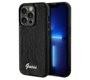 Guess Sequin Script Metal GUHCP14XPSFDGSK do iPhone 14 Pro Max Czarny