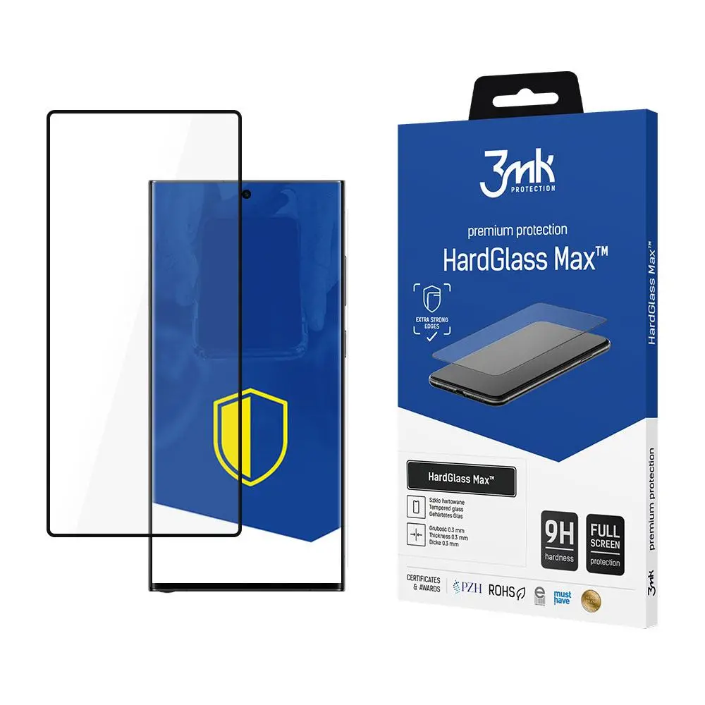 Szkło hartowane 3mk HardGlass Max Black do Samsung Galaxy S24 Ultra