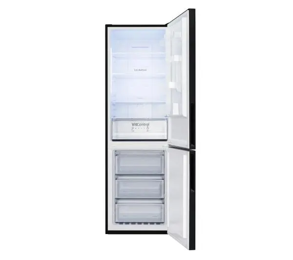 Amica FK3356.4GBDF(D) Pełny No Frost 185,5cm Czarne szkło - Kup na Raty - RRSO 0%