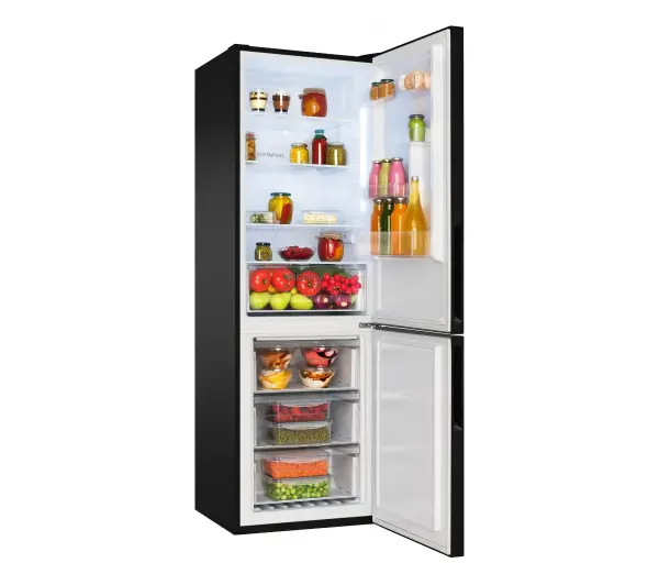 Amica FK3356.4GBDF(D) Pełny No Frost 185,5cm Czarne szkło - Kup na Raty - RRSO 0%