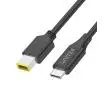 Kabel zasilający Unitek C14115BK do Lenovo 65W USB-C - DC11 4,5mm 1,8m Czarny